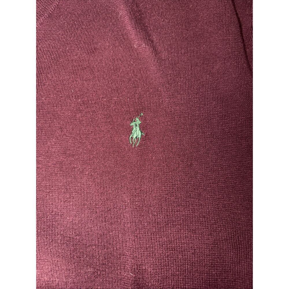 Vintage Polo Ralph Lauren Maroon Label 100% Pima Cotton V-Neck Sweater Size XXL - Picture 2 of 6